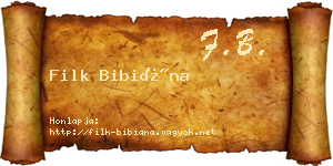 Filk Bibiána névjegykártya